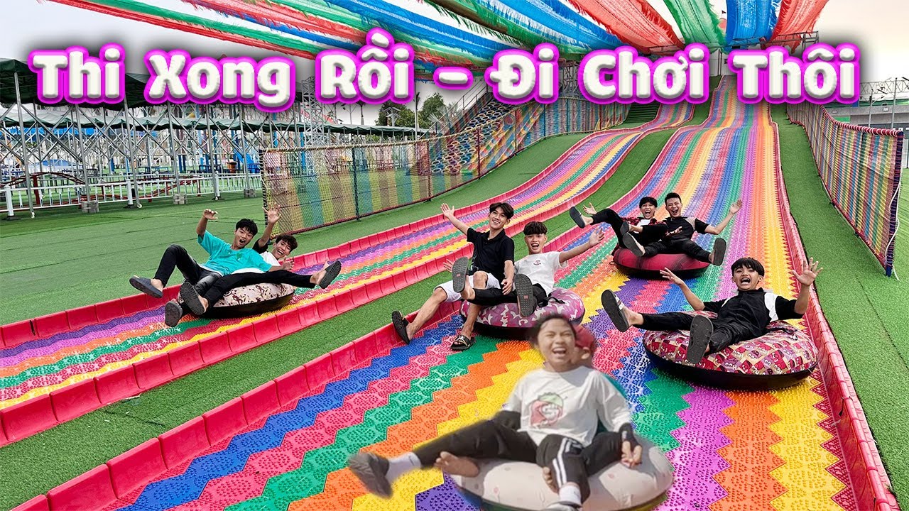 Đại Náo Trượt Phao 7 Sắc Cầu Vòng Tắm Biển Nhân Tạo #trangandvinh