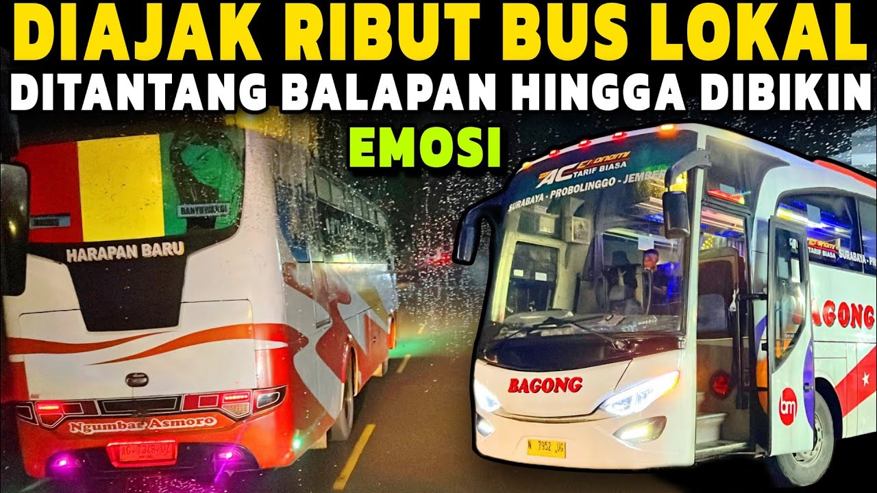 TEGANG & PENUH EMOSI‼️LINE PERDANA DIPANCING RIBUT BUS LOKAL 🔥Trip Report Bus BAGONG Surabaya Jember
