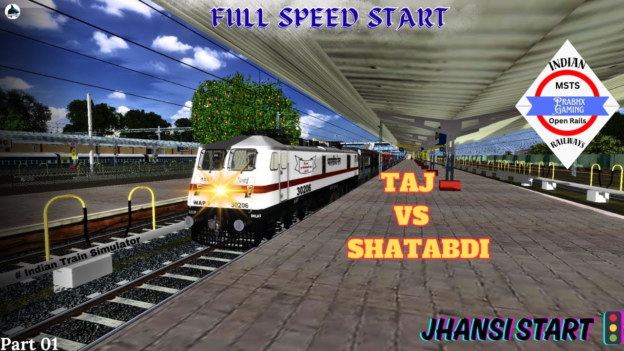 TAJ EXPRESS vs BHOPAL SHATABDI 🚄🔥 | Full Speed Start at Jhansi | PART 1
