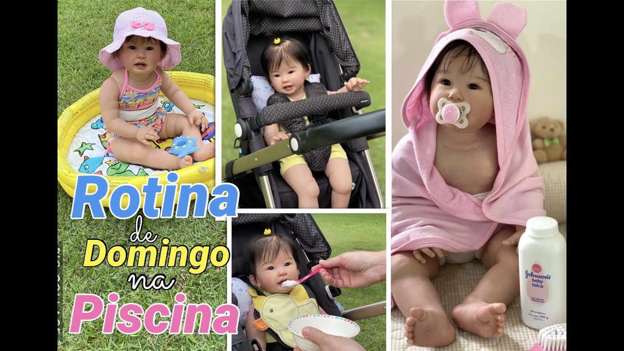 ROTINA DE DOMINGO NA PISCINA COM BEBÊ REBORN CAROL