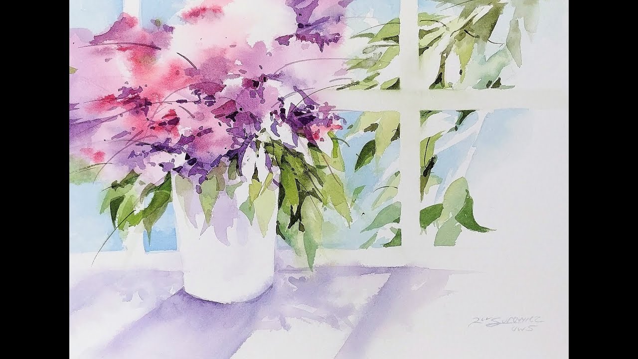 Transparent Watercolor Negative Painting Demonstration 