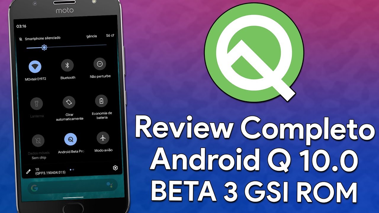 ANDROID Q 10.0 BETA 3 | REVIEW | NOVAS FUNÇÕES | DARK MODE E NOVOS GESTOS | GSI TREBLE ROM
