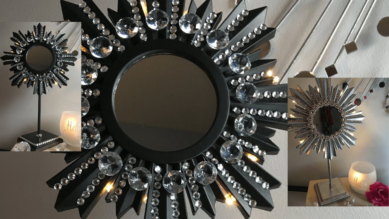 DIY DOLLAR TREE ROOM DECOR | DECORATING IDEAS | GLITZY GLAM MIRROR DECOR