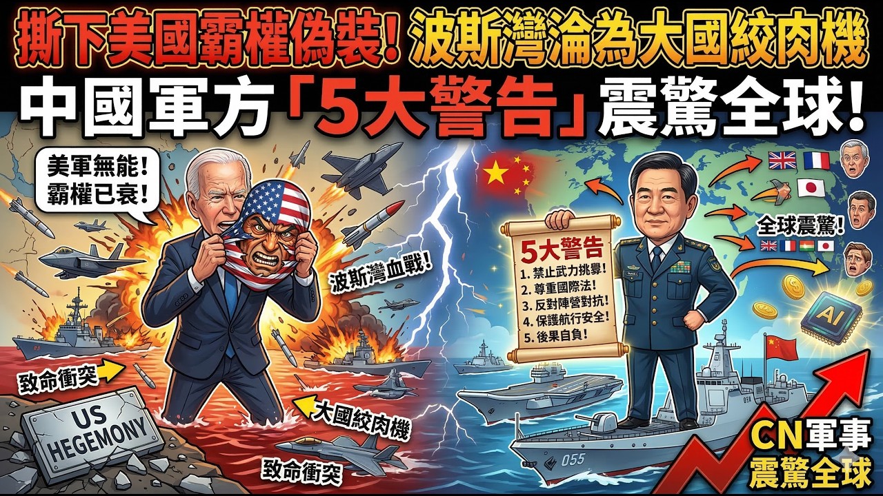 撕下美國霸權偽裝！波斯灣淪為大國絞肉機，中國軍方「5大警告」震驚全球！