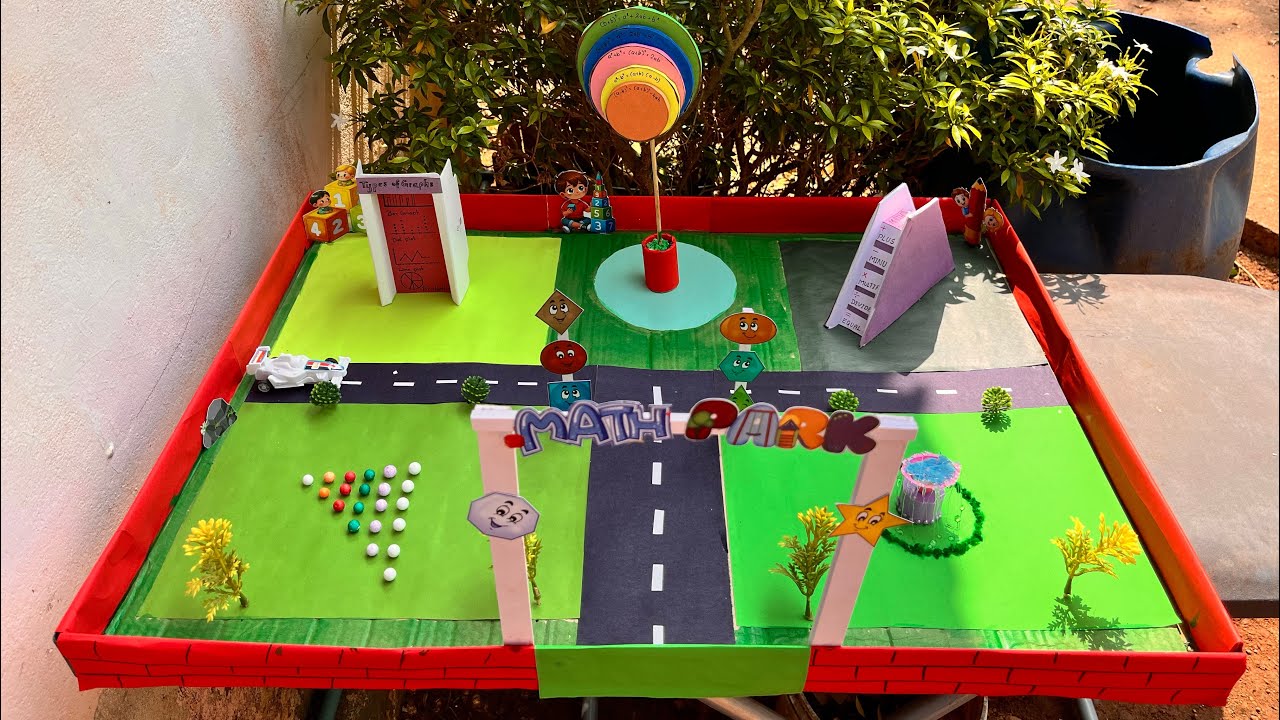 MATHS PARK WORKING MODEL🧮SCHOOL PROJECT 🎓MODEL MAKING ✂️