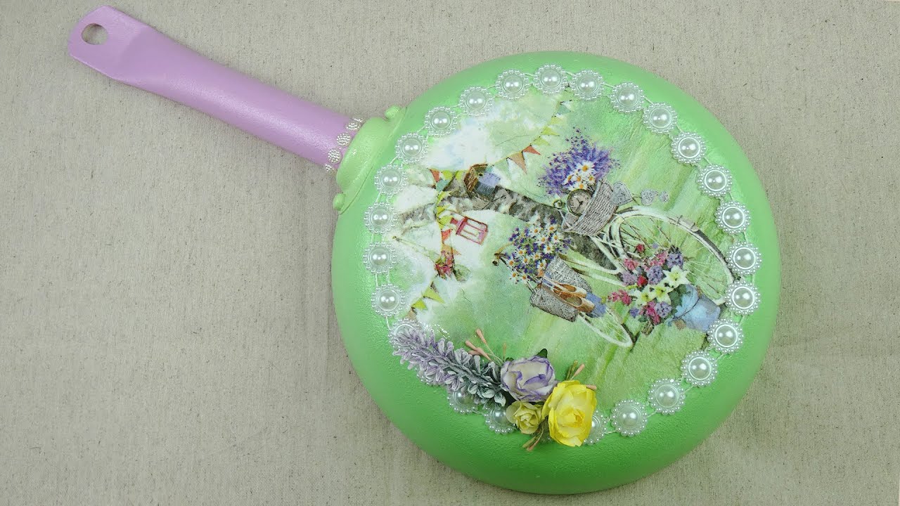 ♻️Recicla una sartén para decorar con decoupage ♻️ Dipintodiblu♻️