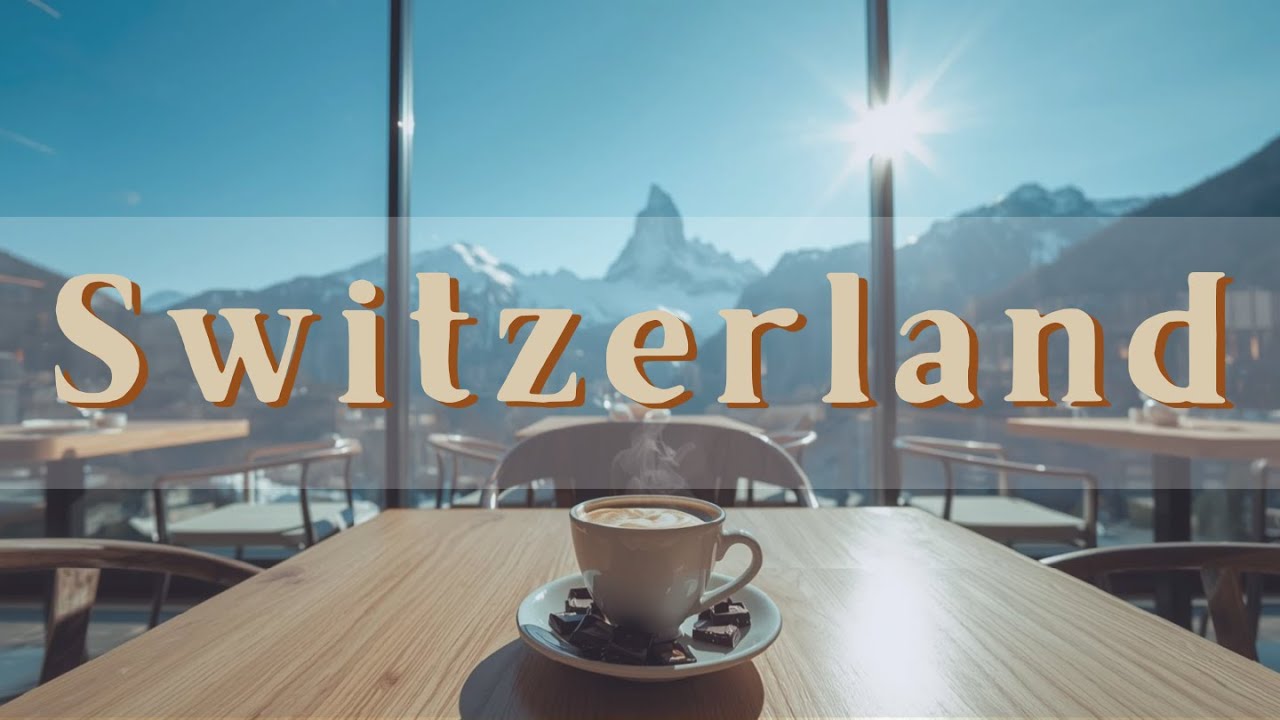 Luxury Swiss Alps Cafe Ambience 🏔️| Soft Lofi No rain | Deep Focus & Work Music in Alpine Lounge