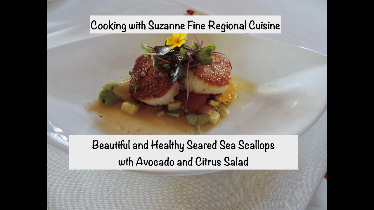 Beautiful and Healthy Seared Scallops with Avocado and Citrus Salad #cooking #scallopsrecipe #foodie