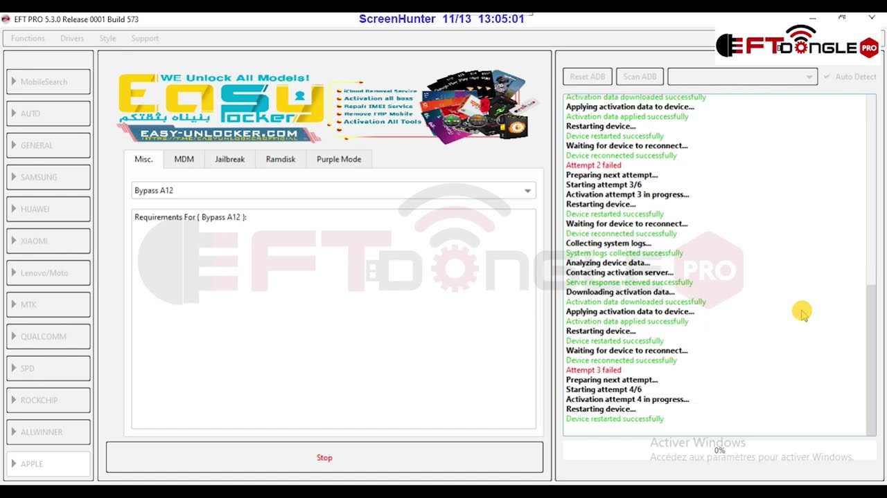 EFT Pro Bypass iCloud A12+ Without Signal 