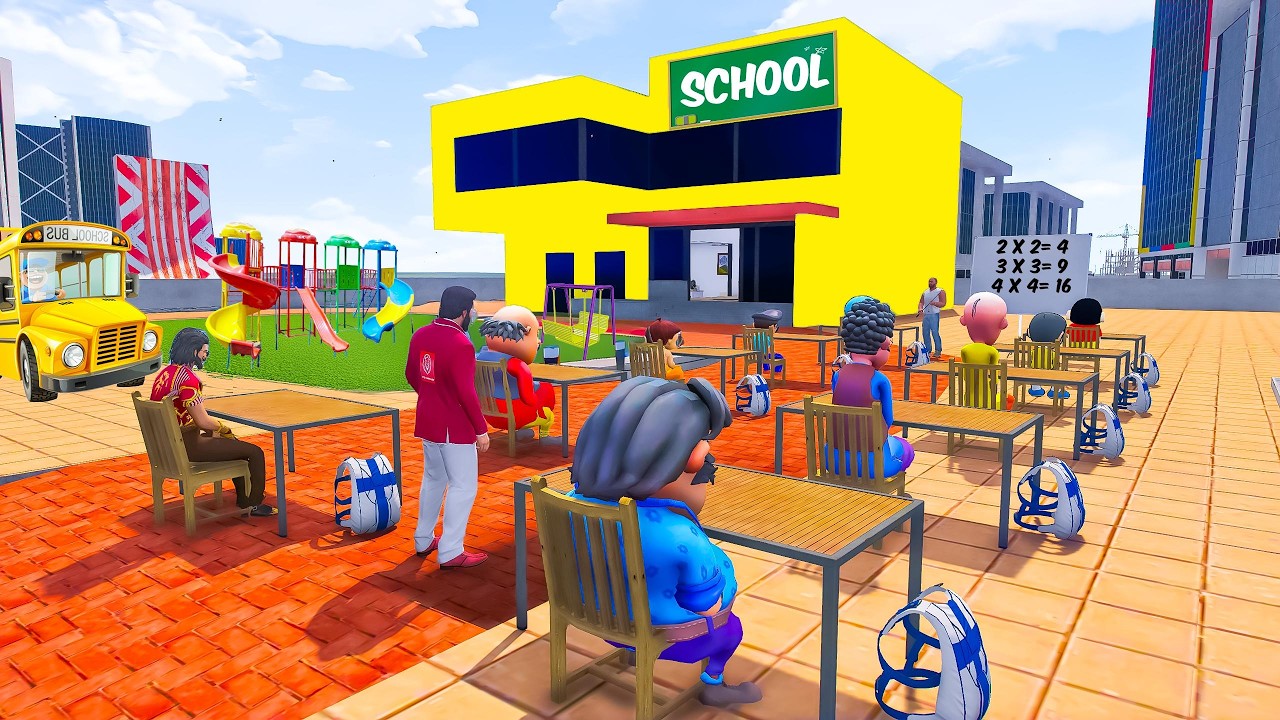 Shinchan🤣Went To School For Tuition📖 In INDIAN BIKE 3D🏫 Full Fun #bommalu #gta5telugu
