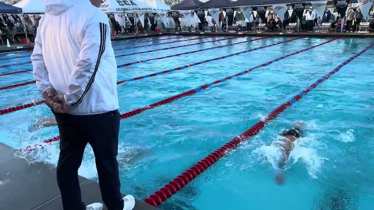 2026 CA/NV Sectional Champs🏊🏆 Boys 200 yard backstroke final. Enzo Balbuena (Santa Clara) 1:46.92