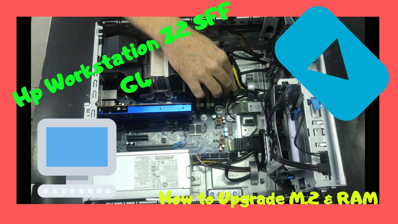 How to upgrade M.2 Pcie Nvme SSD RAM Hp Workstation Z2 SFF G4 Disassembly