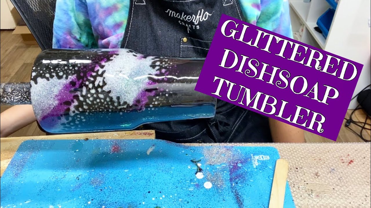 Glittered Dish Soap Method Tumbler Tutorial