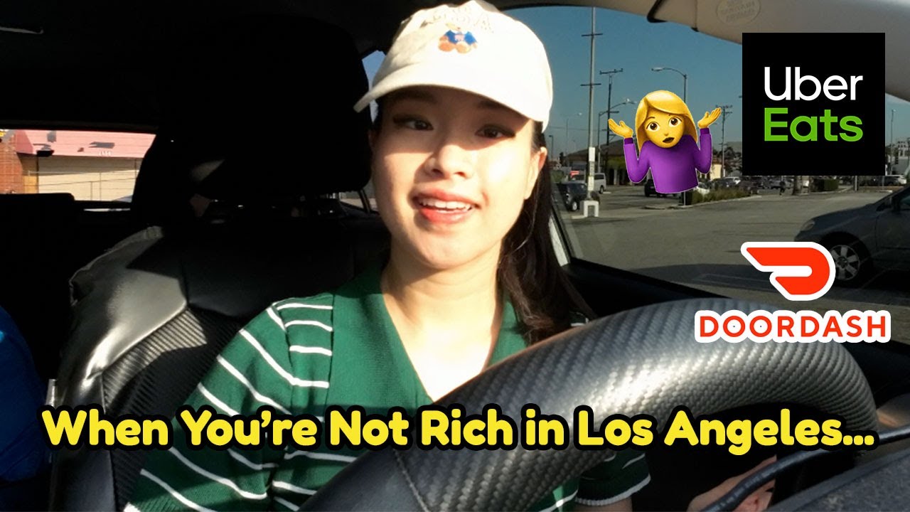 When You're Not Rich In Los Angeles..You Deliver Food To Them 🏃‍♂️‍➡️ Uber Eats Ride Along Door Dash