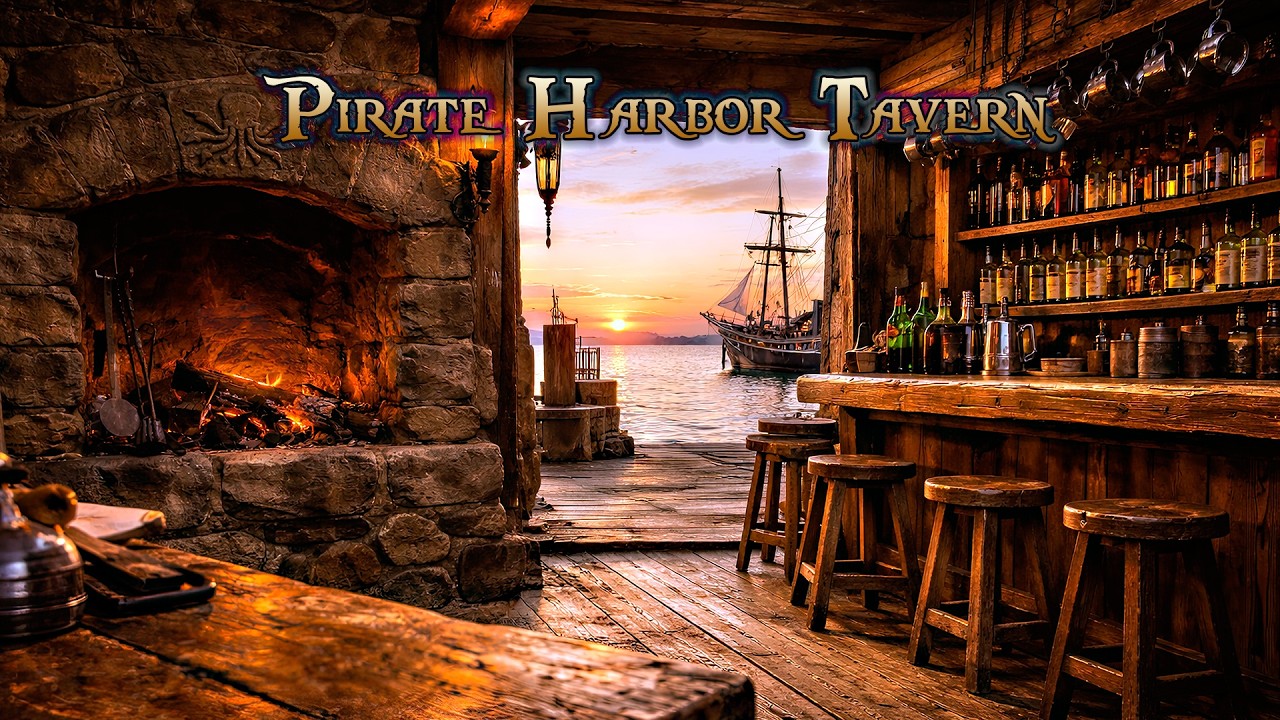 Pirate Harbor Tavern Ambience | Relaxing Nautical Sea Shanty Music for DnD & Fantasy