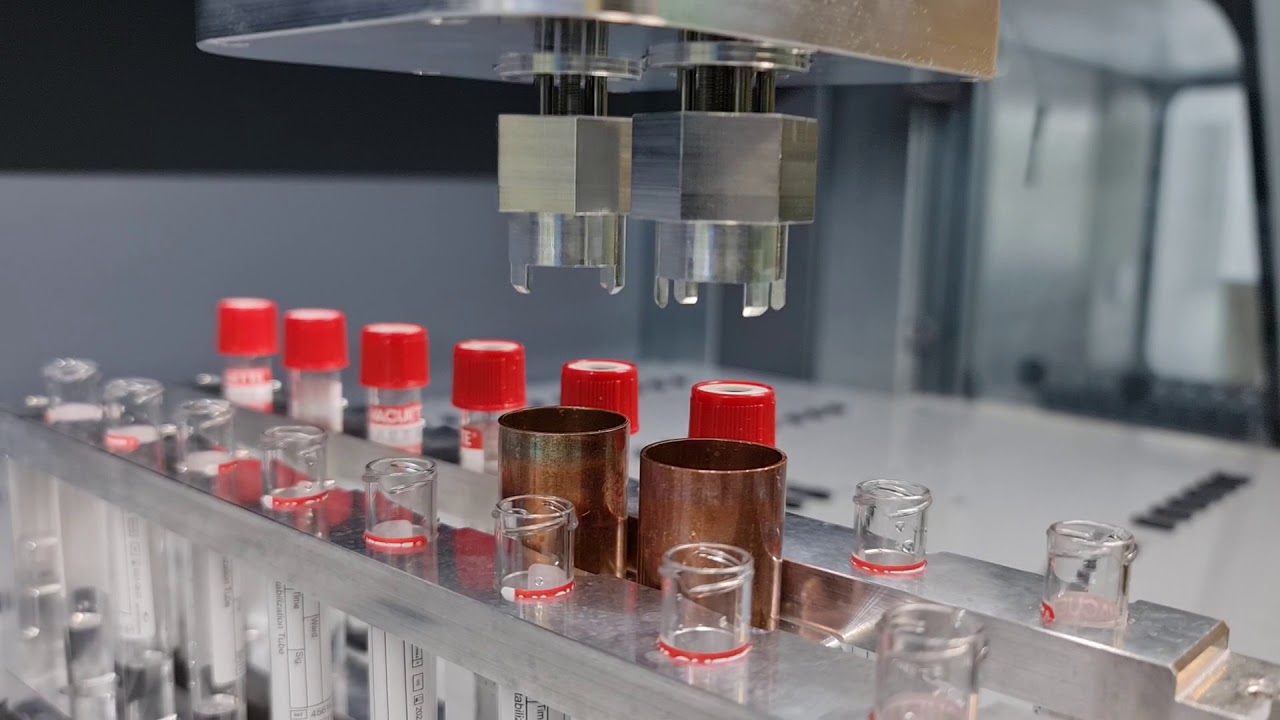 DOUBLE tube decapping unit for Vacuette screw cap
