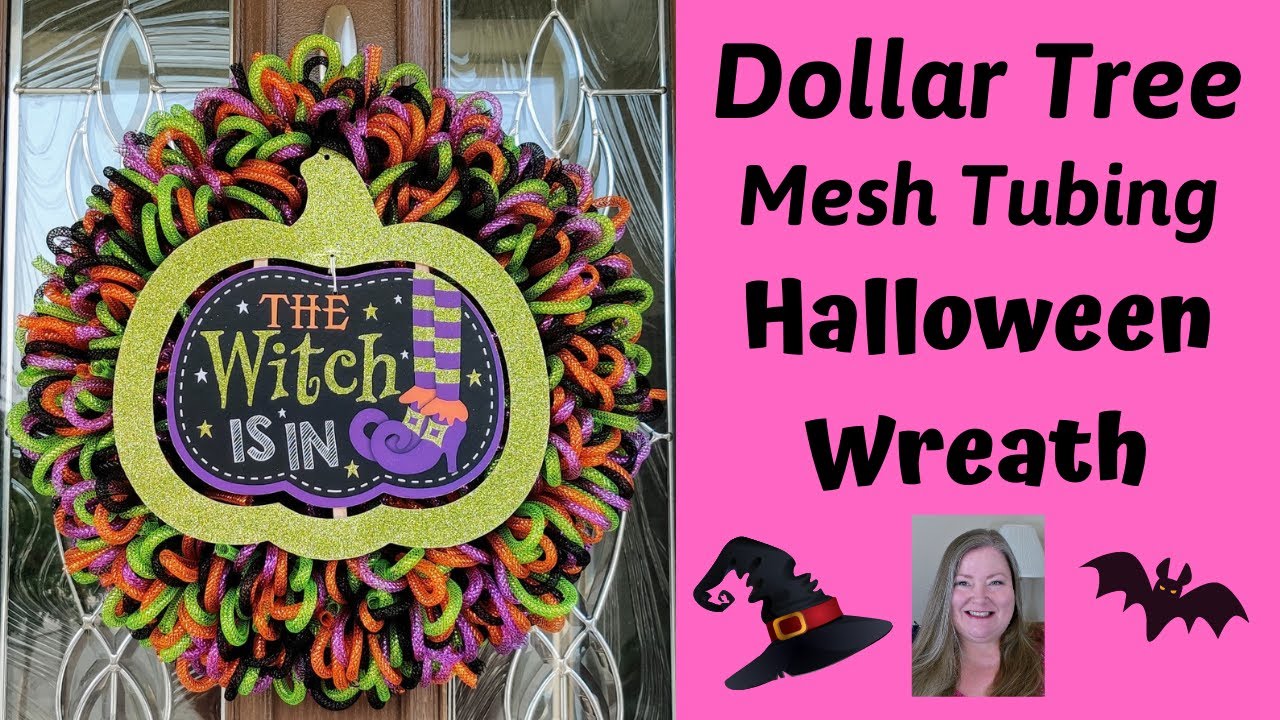 Mesh Tubing Halloween Wreath ~ Dollar Tree DIY