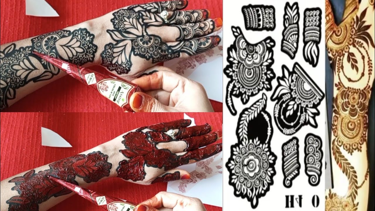 🤭Tried Reusable mehndi sticker first time look what happened/how to use mehndistencil#mehndistencil