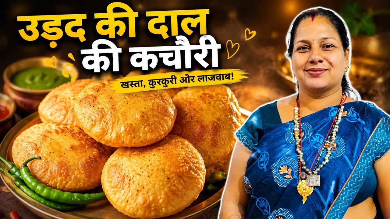 हलवाई जैसी खस्ता फूली उड़द दाल की कचौरी बनाने का सीक्रेट तरीका 🤩 | Urad Dal Khasta Kachori | Kachori