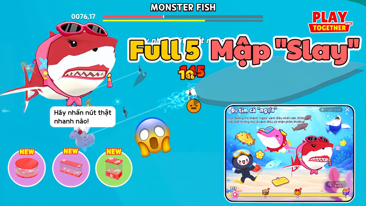 Play Together | Mình Đã Dùng Cách Này Hoàn Thành Nhiệm Vụ Câu 5 Cá Mập Đỏ Slay Mới Và Cái Kết
