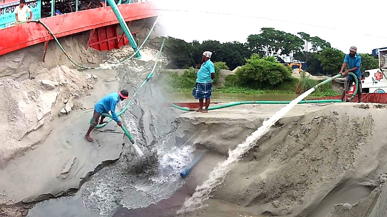 Liquid Sand: Incredible High-Pressure Water Pump Unloads a Barge in Minutes