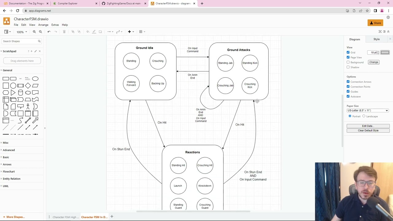 Zig Fighting Game  - Character Action State Machine Implementation Part 1