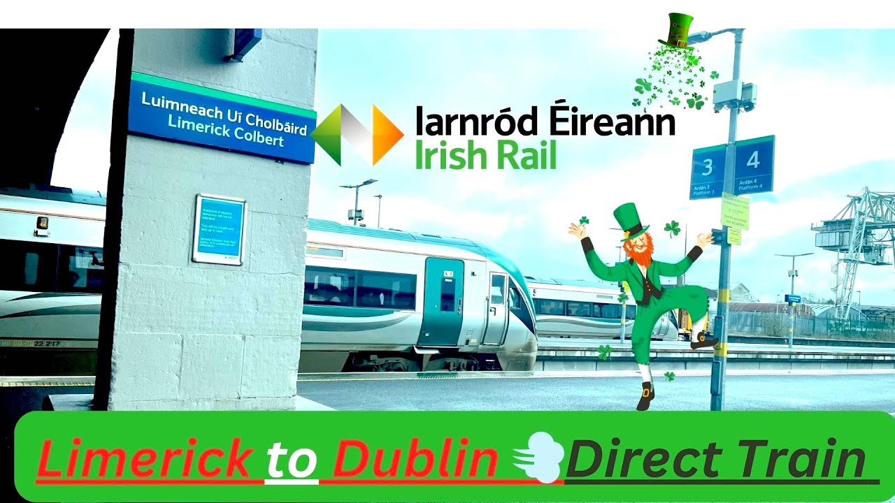 Irish rail travel Limerick to Dublin Direct train 🫵   4K