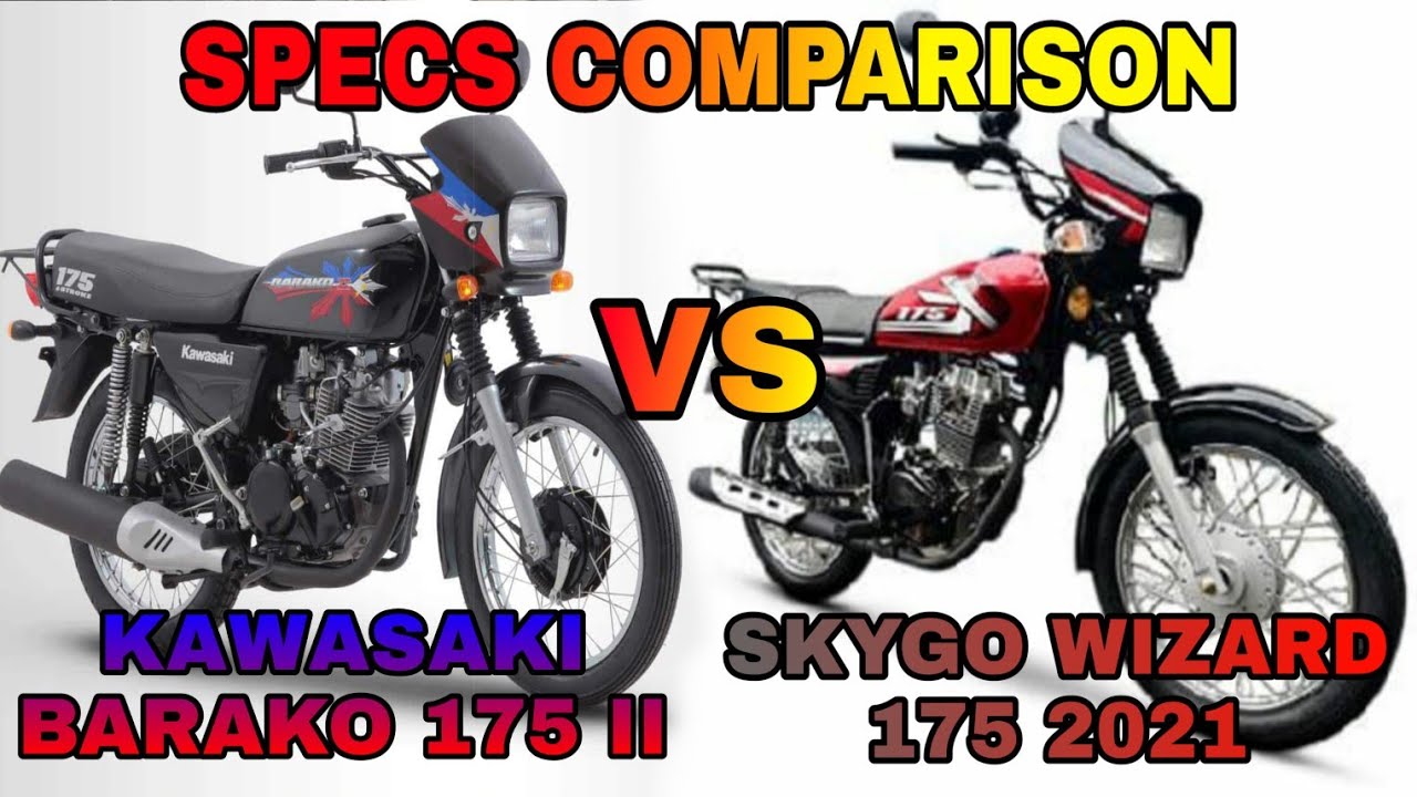 kawasaki barako 175 II vs skygo wizard 175 2021 - specs comparison