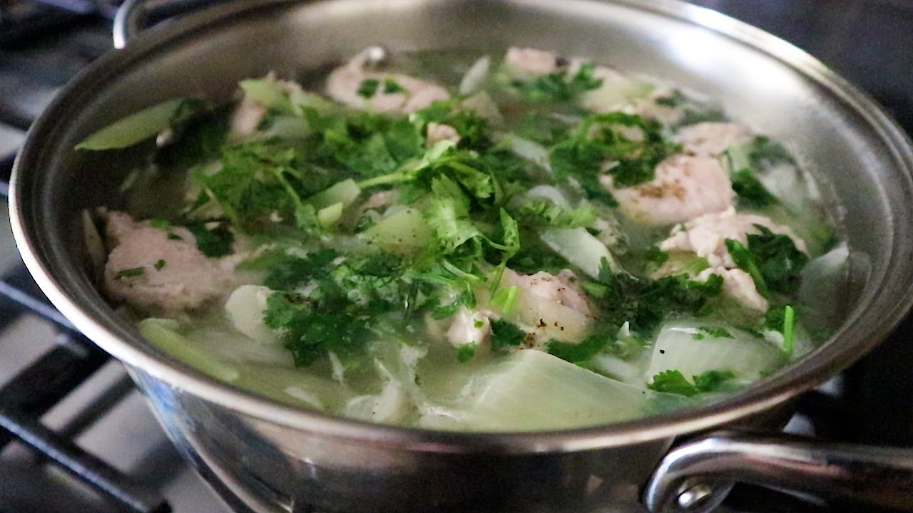 Vietnamese Chayote Squash Soup with Pork Meatballs (Canh Su Su Nấu Gi&ograve; Sống)