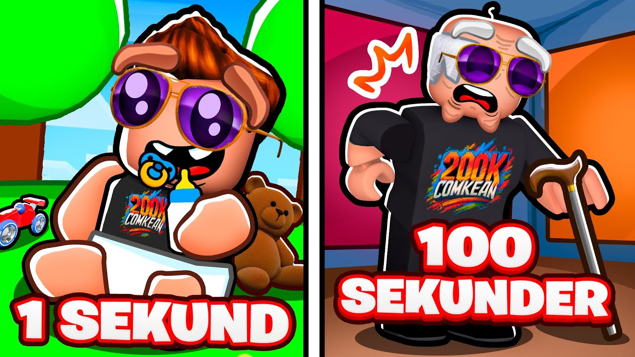 Fra Baby Til Gammel på 100 Sekunder! (Et Sekund = Et År i Roblox)😂