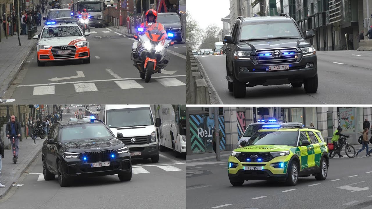 [European Council Summit in Brussels!] VIP Convoys, DSU, Police and Ambulance responding Code 3