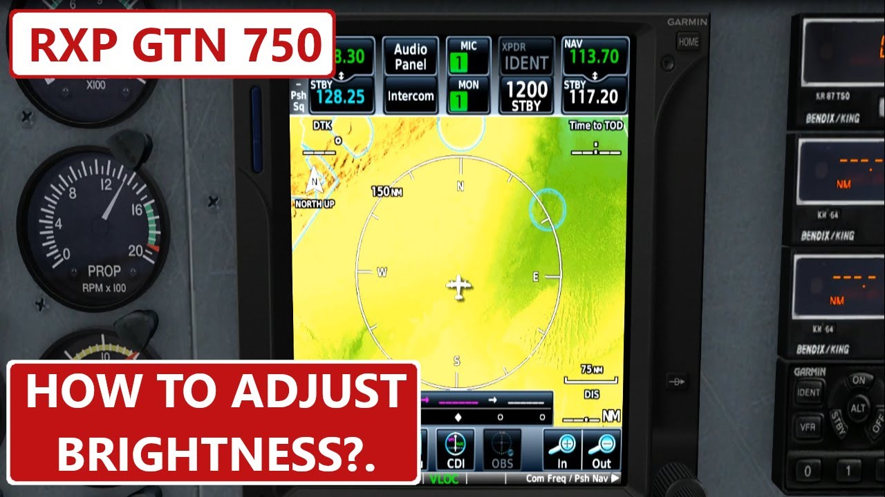 Reality XP Garmin GTN 750 Руководство по настройке яркости дисплея