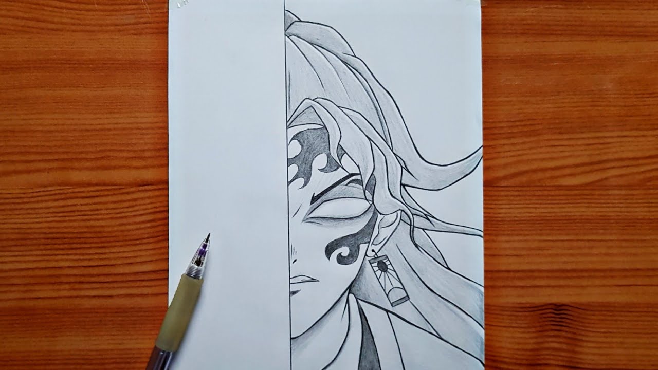 how to draw Yoriichi Tsugikuni ( Demon Slayer ) | Yoriichi step by step | easy tutorial