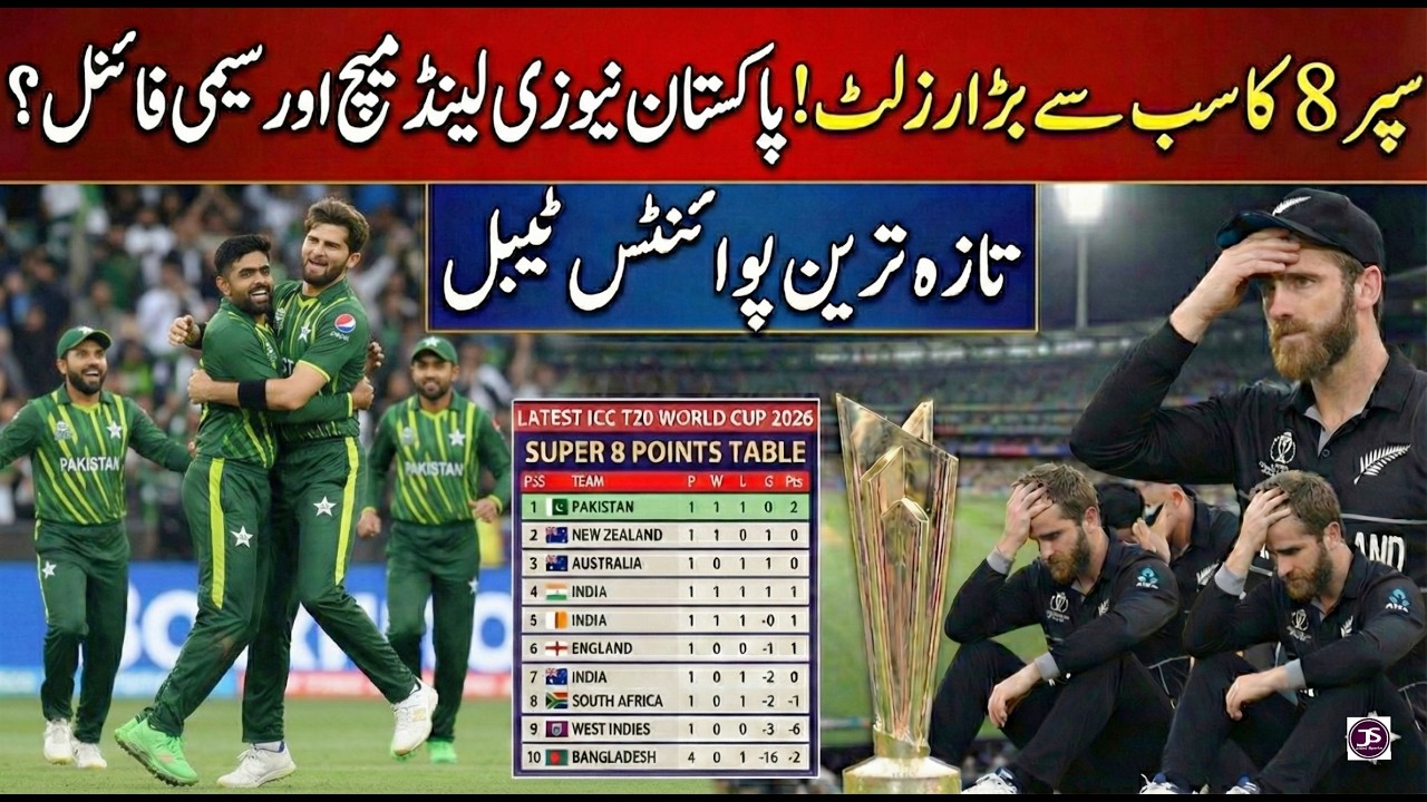 Today Latest Points Table T20 World Cup 2026 | Super 8 Teams & Schedule | Pak vs NZ Match