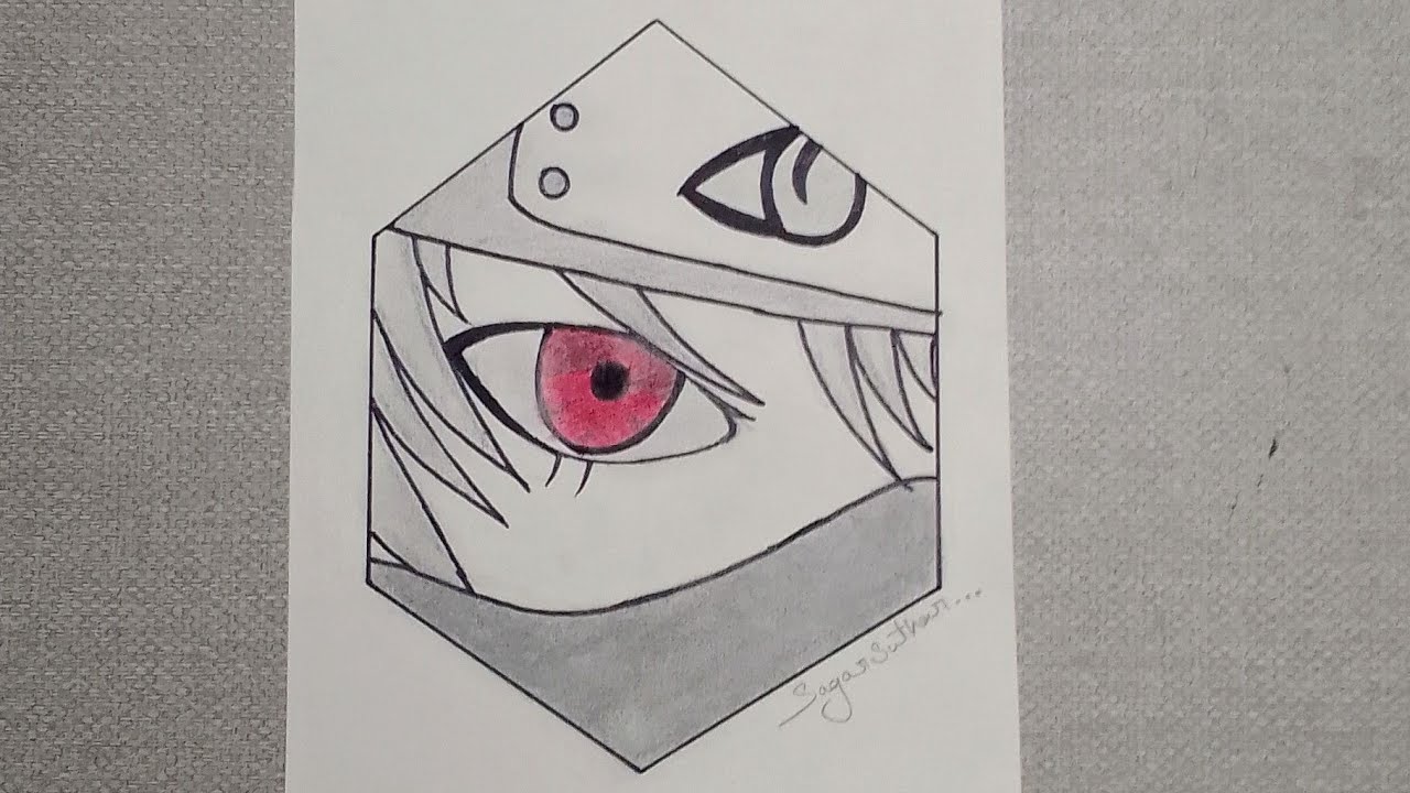 Kakashi (eye) Anime drawing easy step by step 
