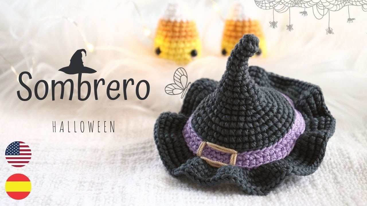 Sombrero de Bruja Amigurumi Halloween  / sub 🇺🇸🇪🇸/ gretawings