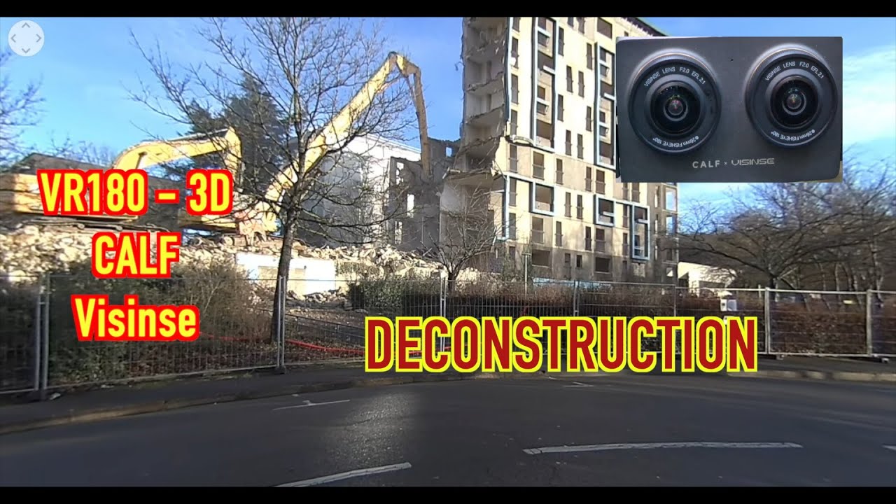 VR180 3D   6K   ALLONNES Déconstruction batiment rue Louis Rosier