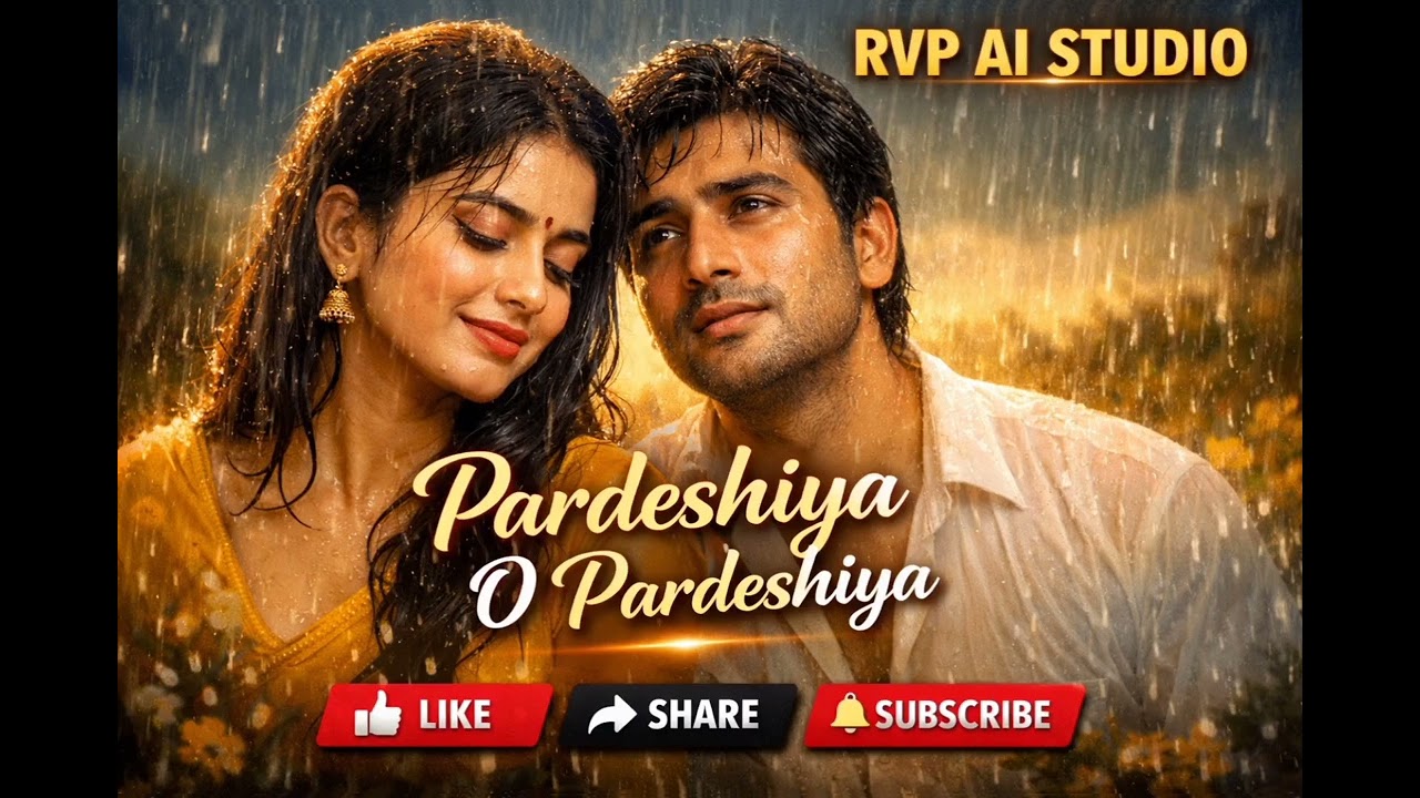 Pardeshiya O Pardeshiya | 90s Romantic Hindi Song | Monsoon Love Ballad 2026| RVP AI STUDIO