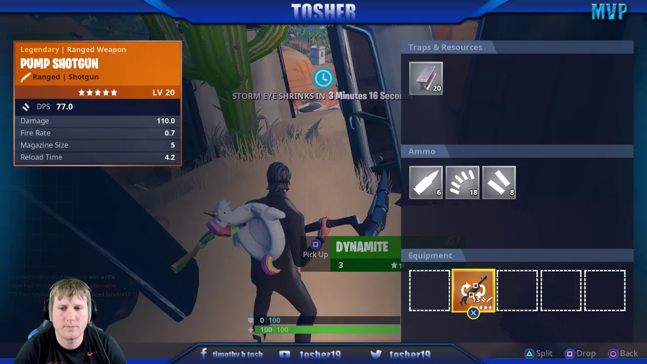 Tosher.0 playing Fortnite Ninja Style