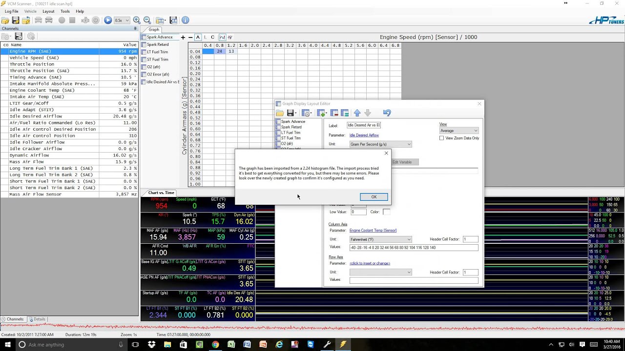 HP Tuners 2.24 to 3.0 Gen III Idle RAF tuning scanner setup