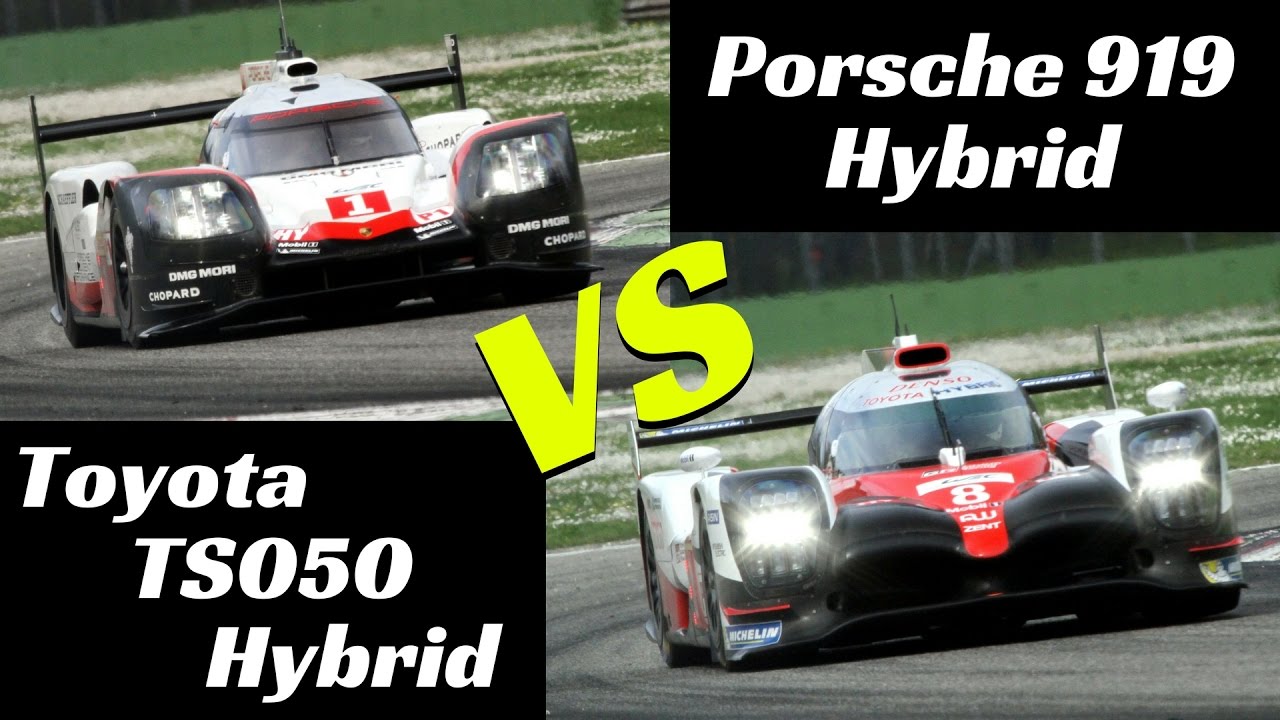 WEC 2017 Prologue Monza - Porsche 919 Hybrid VS Toyota TS050 Hybrid - Comparison on track