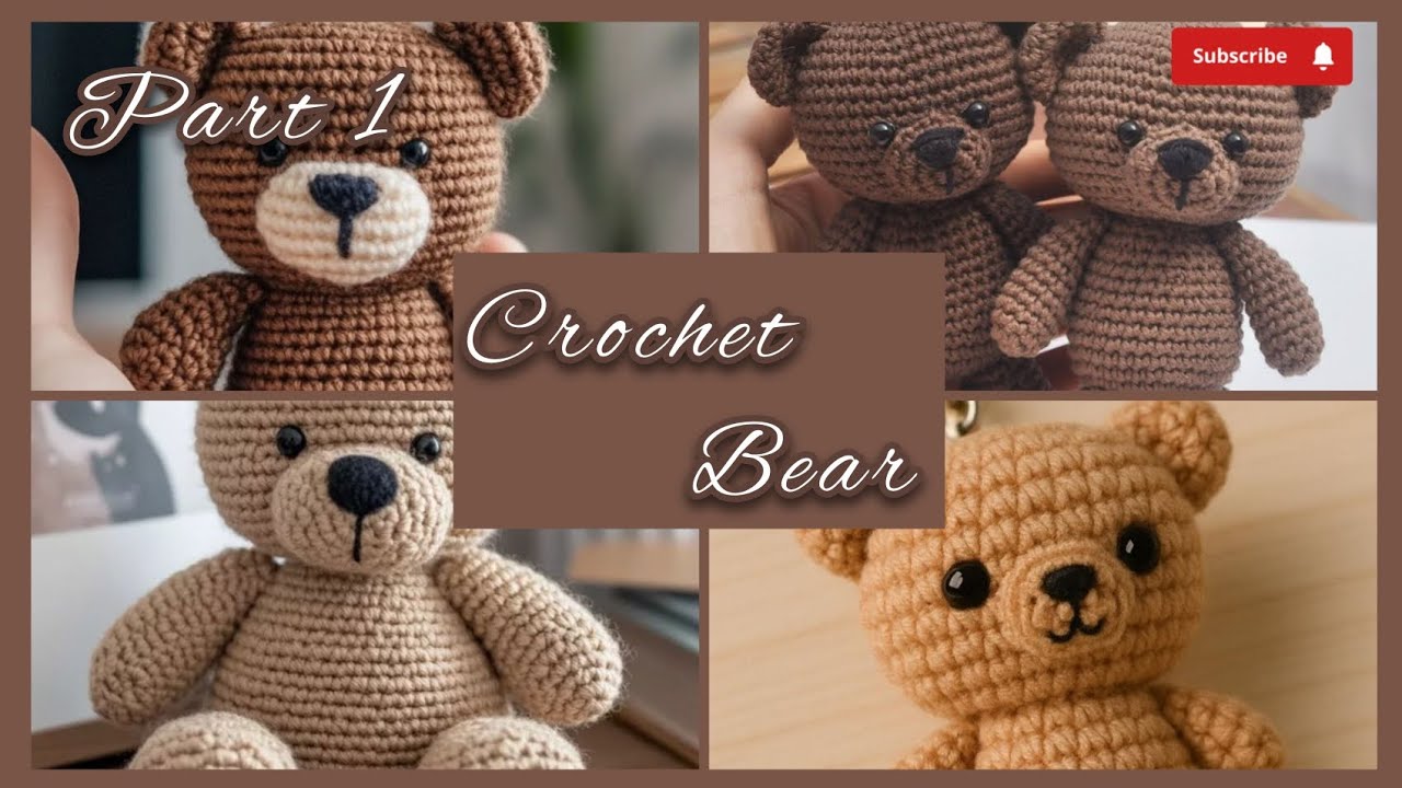 Crochet bear 🧸🐻 Part 1 #crochet #cozyyarn #crochetbear #amigurumi #tutorial 
