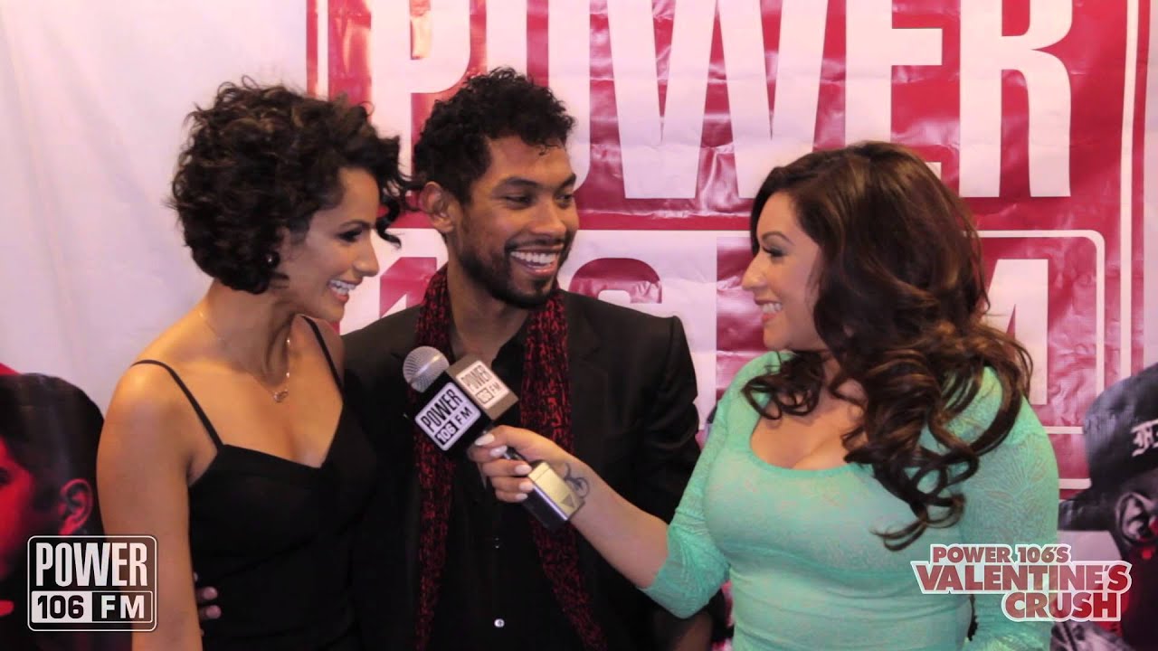 Rikki Martinez talks with Miguel backstage at Valentine's Crush 2014