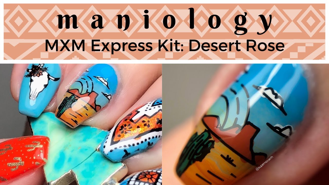 Southwest Desert Nail Stamping Tutorial | Maniology Mani X Me Monthly Express Kit | Desert Rose