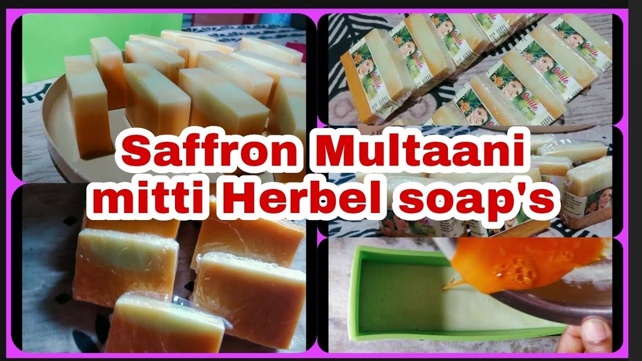 making new saffron Multaani mitti Herbel soap's by sridevihiremath .
