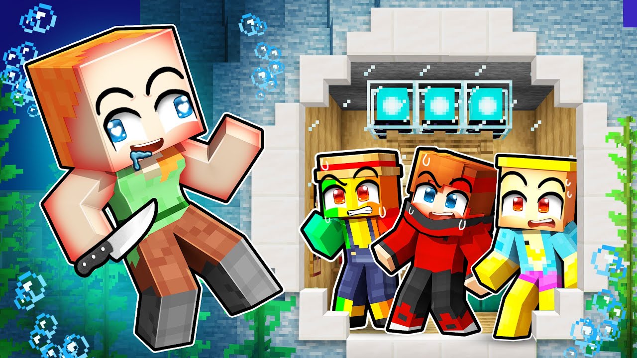 J'ai construit une Base SOUS-MARINE SECRÈTE pour me cacher de cette Fille sur Minecraft !