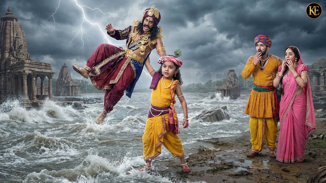 बाल कान्हा का रौद्र रूप: कंस को नदी में फेंका || यशोमती मईया के नंदलाला || Shree Krishan leela ||
