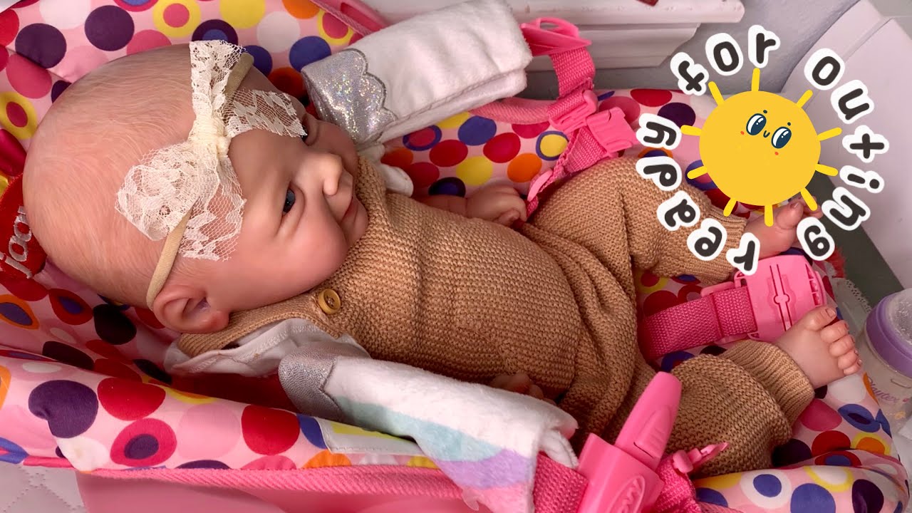 Getting newborn EMMA ready for an outing in her car seat reborn role play