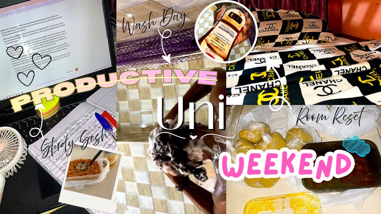 Productive-ish Uni Weekend ⏳ | Studying, Wash Day, Room Reset etc 