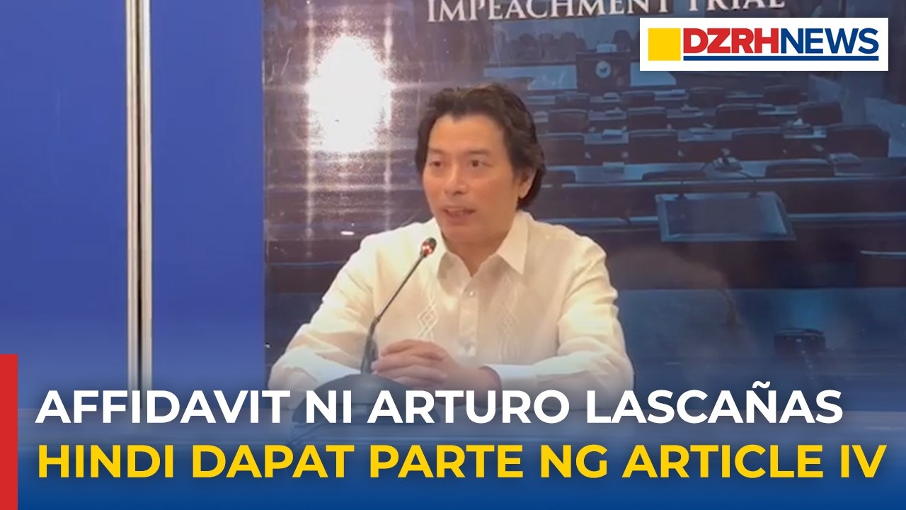 Defense team ni VP Sara, nais munang mabasa ang nilalaman ng affidavit ni Arturo Lasca&ntilde;as